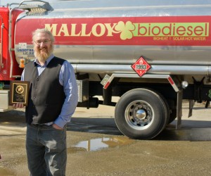 Jim Malloy, of Plainfield, Vermont, is recognized for displacing petroleum with biodiesel in New England’s transportation sector.  